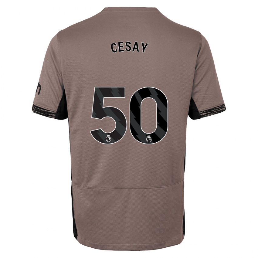 Herren Kallum Cesay #50 Dunkelbeige Ausweichtrikot Trikot 2023/24 T-Shirt