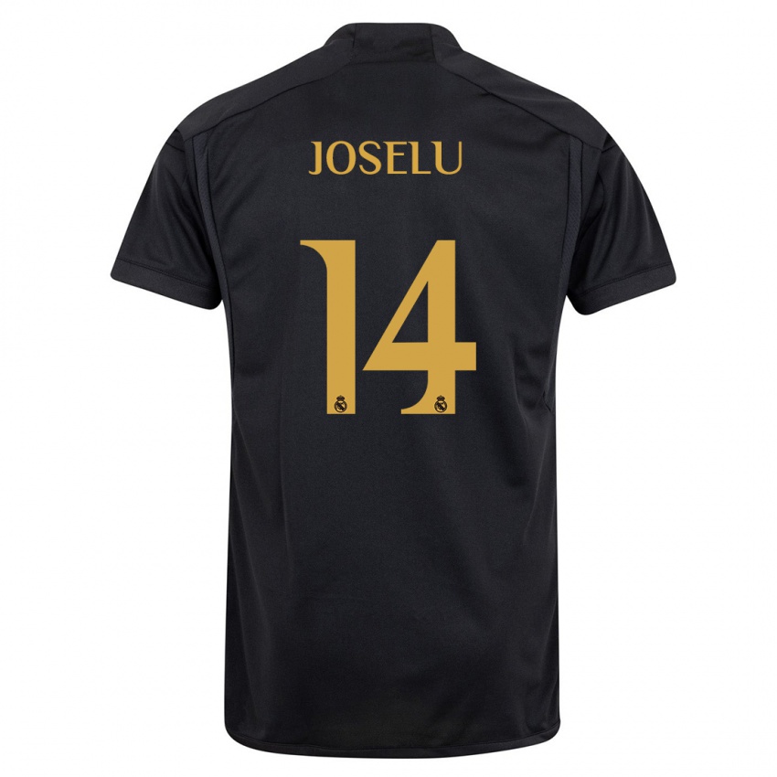 Herren Joselu #14 Schwarz Ausweichtrikot Trikot 2023/24 T-Shirt