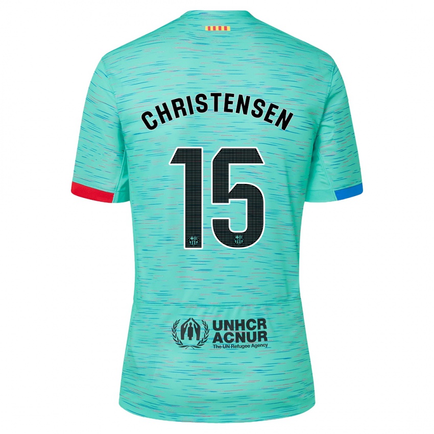 Herren Andreas Christensen #15 Helles Aqua Ausweichtrikot Trikot 2023/24 T-Shirt