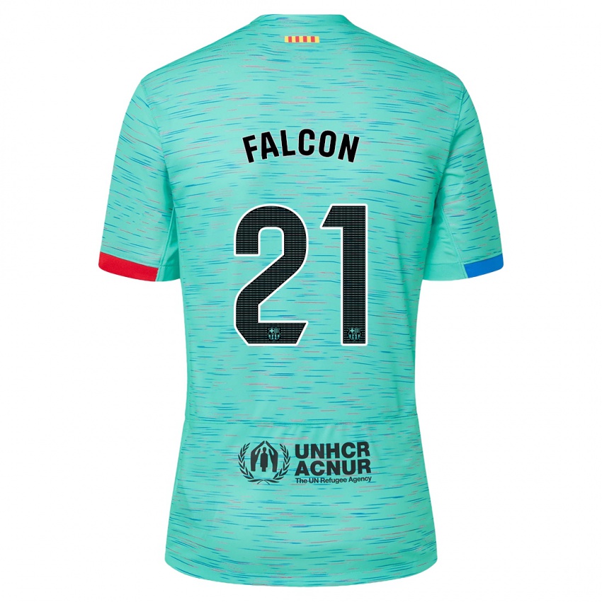 Herren Andrea Falcon #21 Helles Aqua Ausweichtrikot Trikot 2023/24 T-Shirt
