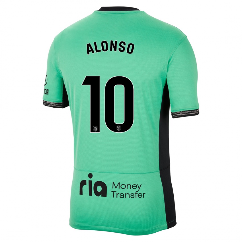 Herren Javi Alonso #10 Frühlingsgrün Ausweichtrikot Trikot 2023/24 T-Shirt