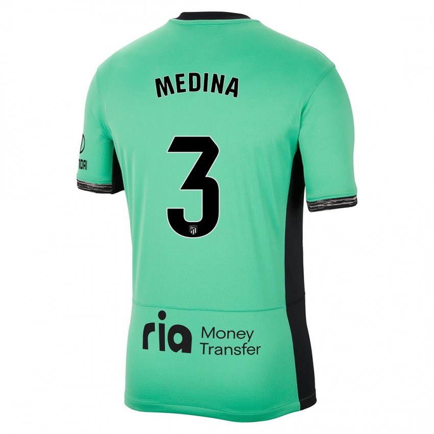 Herren Andrea Medina #3 Frühlingsgrün Ausweichtrikot Trikot 2023/24 T-Shirt