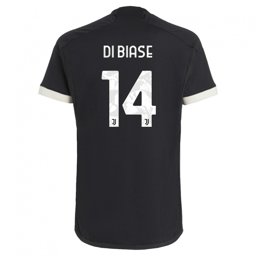 Herren Gianmarco Di Biase #14 Schwarz Ausweichtrikot Trikot 2023/24 T-Shirt