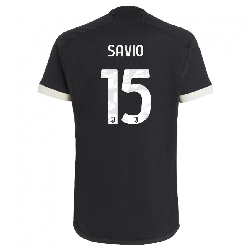 Herren Federico Savio #15 Schwarz Ausweichtrikot Trikot 2023/24 T-Shirt