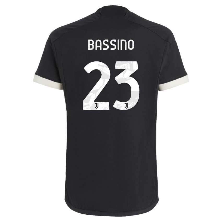 Herren Alessandro Bassino #23 Schwarz Ausweichtrikot Trikot 2023/24 T-Shirt