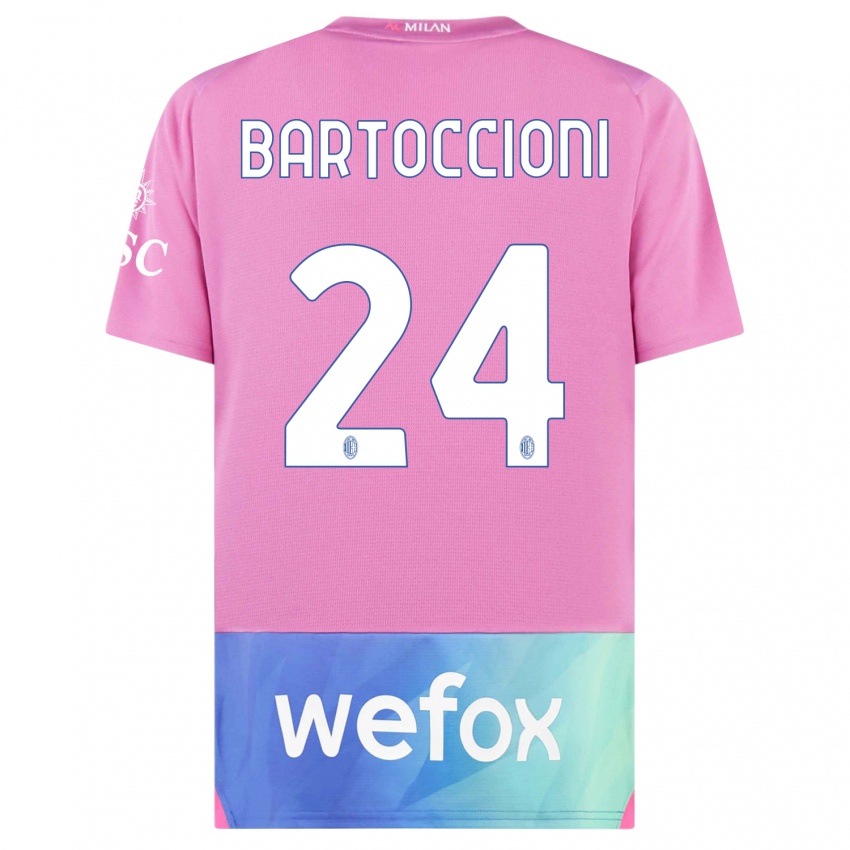Herren Andrea Bartoccioni #24 Pink Lila Ausweichtrikot Trikot 2023/24 T-Shirt