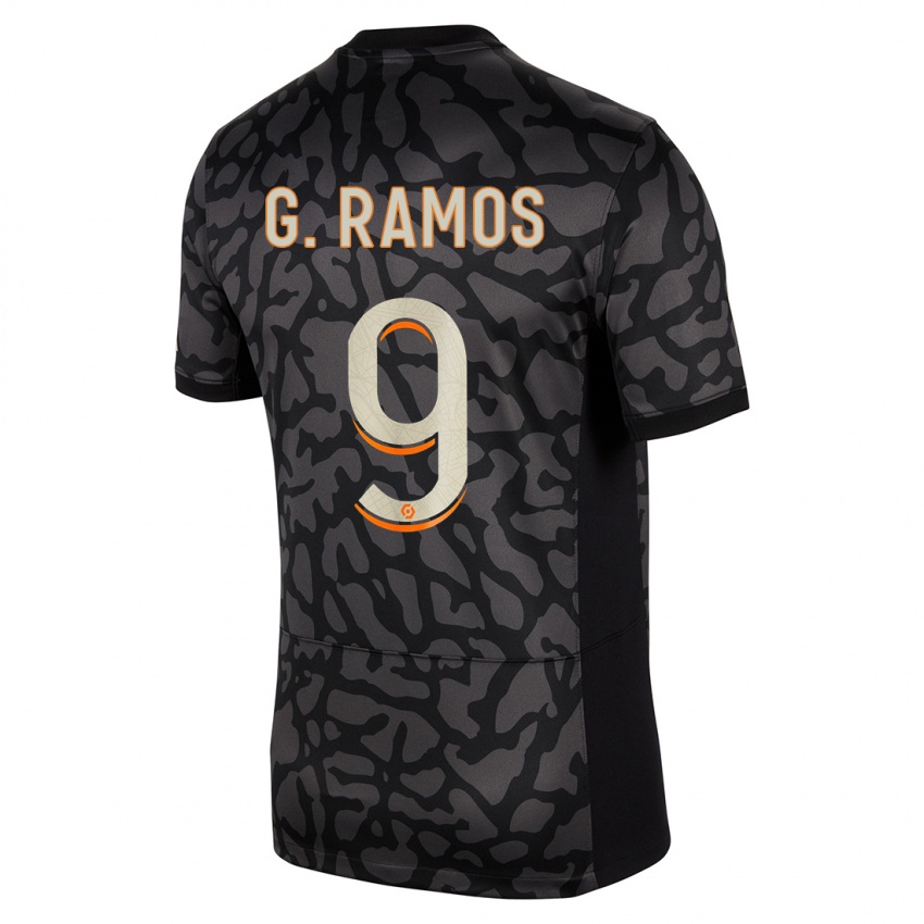 Herren Gonçalo Ramos #9 Schwarz Ausweichtrikot Trikot 2023/24 T-Shirt