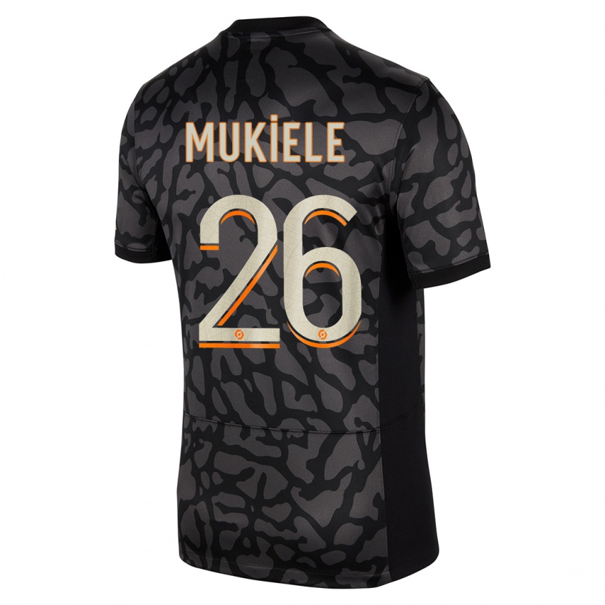 Herren Nordi Mukiele #26 Schwarz Ausweichtrikot Trikot 2023/24 T-Shirt