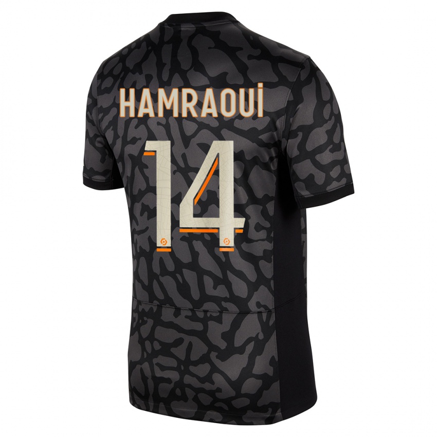 Herren Kheira Hamraoui #14 Schwarz Ausweichtrikot Trikot 2023/24 T-Shirt