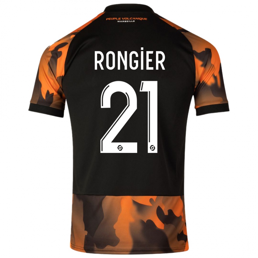Herren Valentin Rongier #21 Schwarzorange Ausweichtrikot Trikot 2023/24 T-Shirt