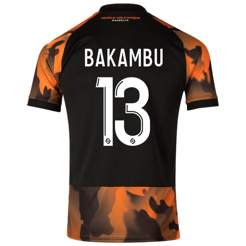 Herren Cedric Bakambu #13 Schwarzorange Ausweichtrikot Trikot 2023/24 T-Shirt