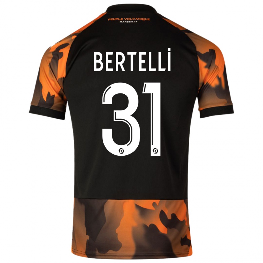 Herren Ugo Bertelli #31 Schwarzorange Ausweichtrikot Trikot 2023/24 T-Shirt