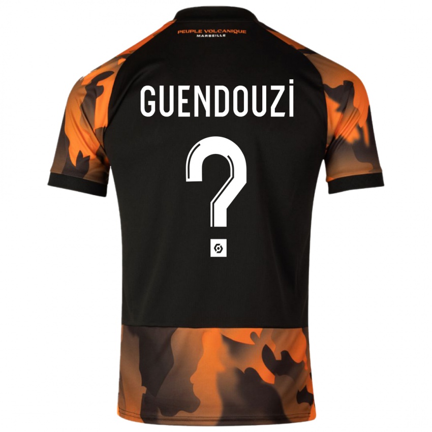 Herren Milan Guendouzi #0 Schwarzorange Ausweichtrikot Trikot 2023/24 T-Shirt
