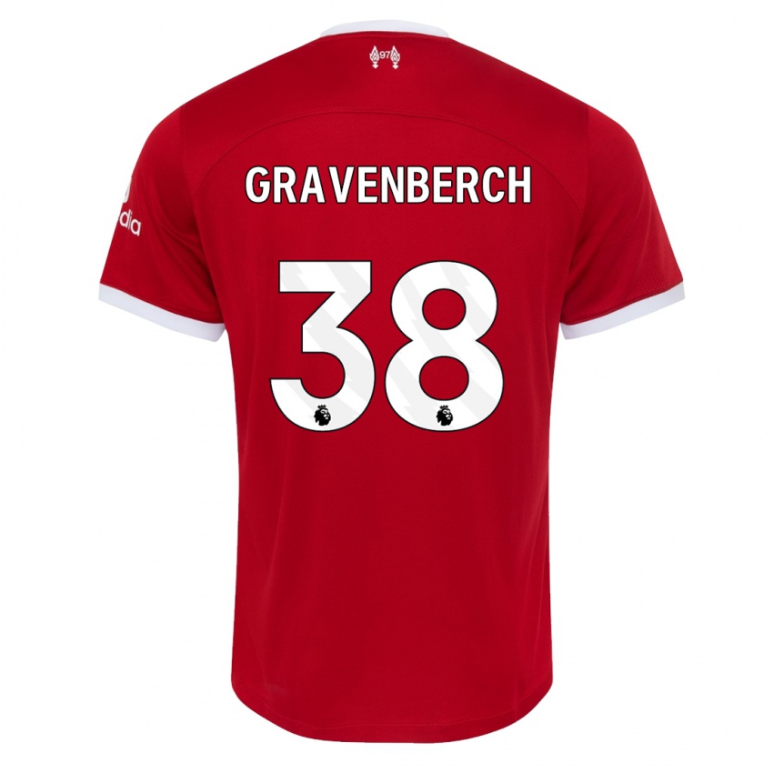 Damen Ryan Gravenberch #38 Rot Heimtrikot Trikot 2023/24 T-Shirt
