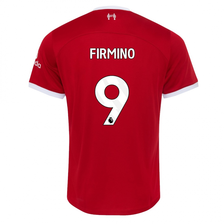 Damen Roberto Firmino #9 Rot Heimtrikot Trikot 2023/24 T-Shirt