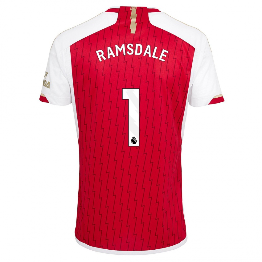 Damen Aaron Ramsdale #1 Rot Heimtrikot Trikot 2023/24 T-Shirt