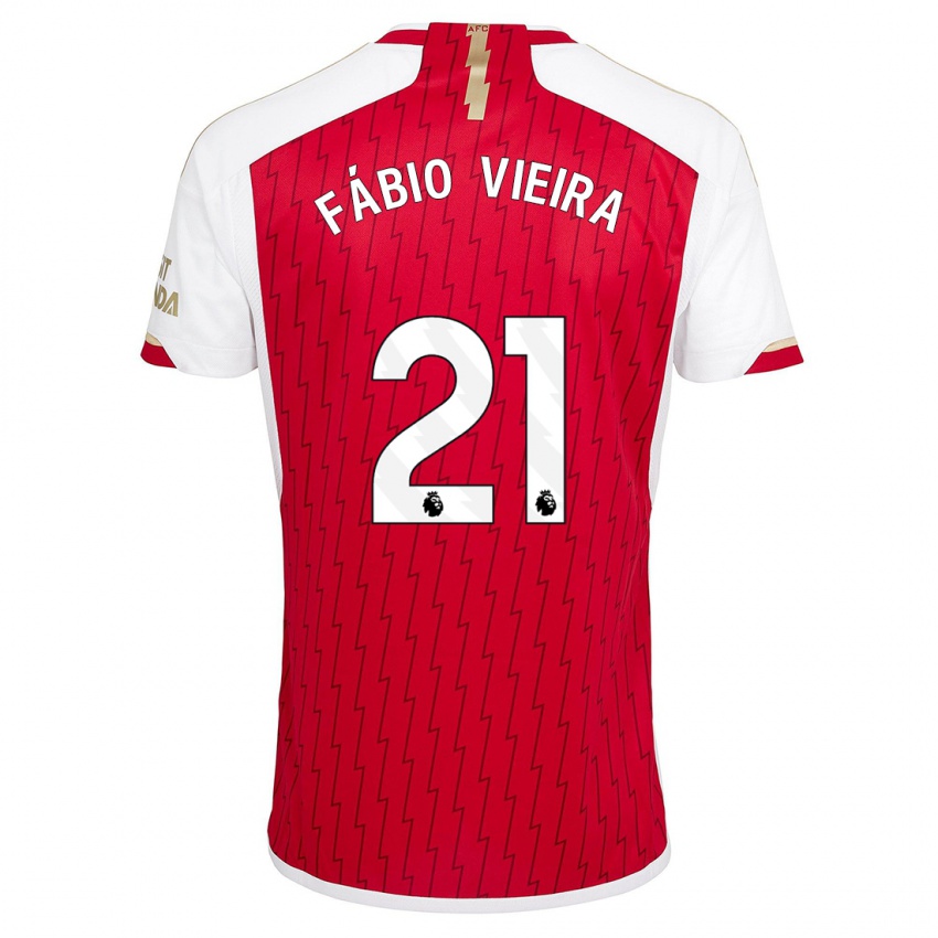 Damen Fabio Vieira #21 Rot Heimtrikot Trikot 2023/24 T-Shirt