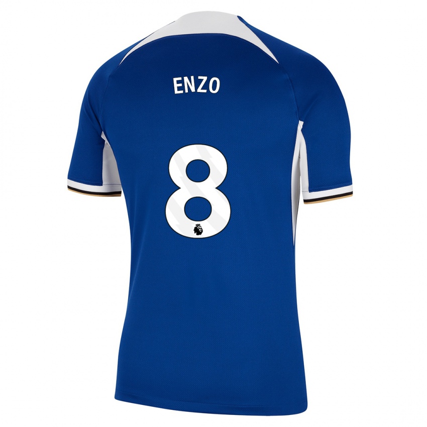 Damen Enzo Fernandez #8 Blau Heimtrikot Trikot 2023/24 T-Shirt