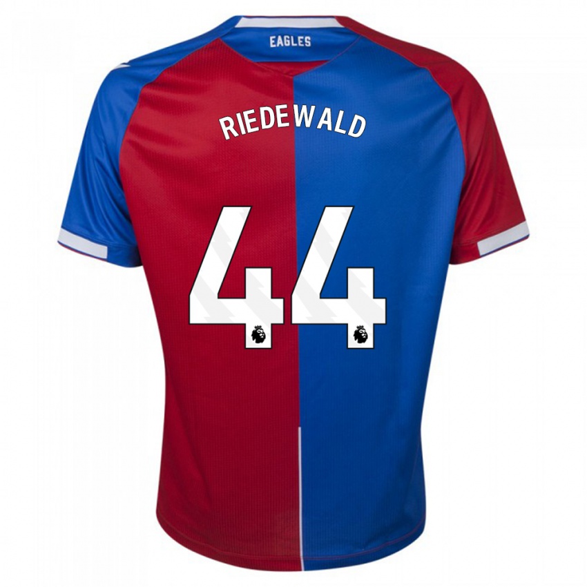 Damen Jairo Riedewald #44 Rot Blau Heimtrikot Trikot 2023/24 T-Shirt