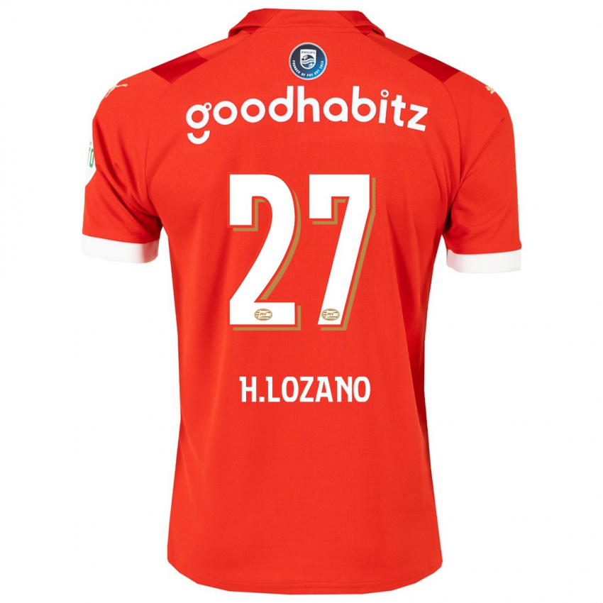 Damen Hirving Lozano #27 Rot Heimtrikot Trikot 2023/24 T-Shirt