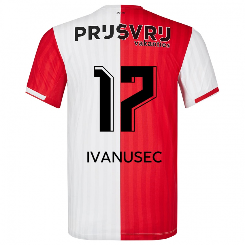 Damen Luka Ivanusec #17 Rot-Weiss Heimtrikot Trikot 2023/24 T-Shirt