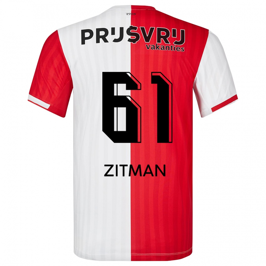 Damen Sven Zitman #61 Rot-Weiss Heimtrikot Trikot 2023/24 T-Shirt