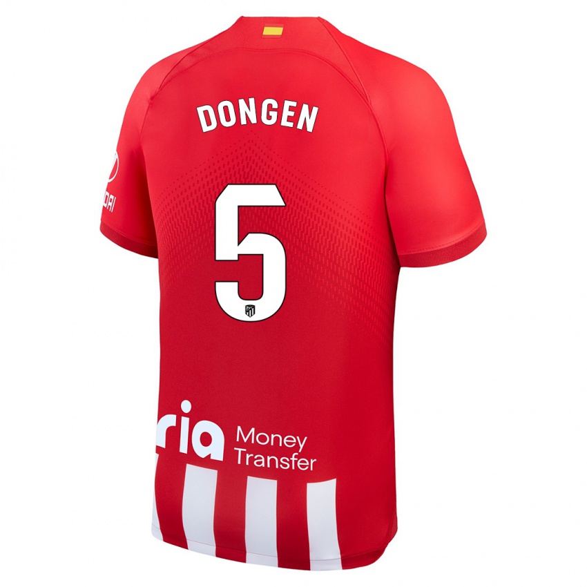Damen Merel Van Dongen #5 Rot-Weiss Heimtrikot Trikot 2023/24 T-Shirt