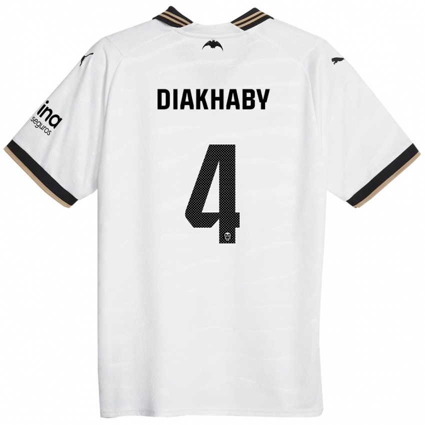 Damen Mouctar Diakhaby #4 Weiß Heimtrikot Trikot 2023/24 T-Shirt