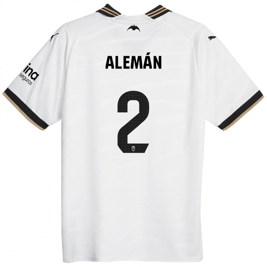 Damen Carlos Alemán #2 Weiß Heimtrikot Trikot 2023/24 T-Shirt