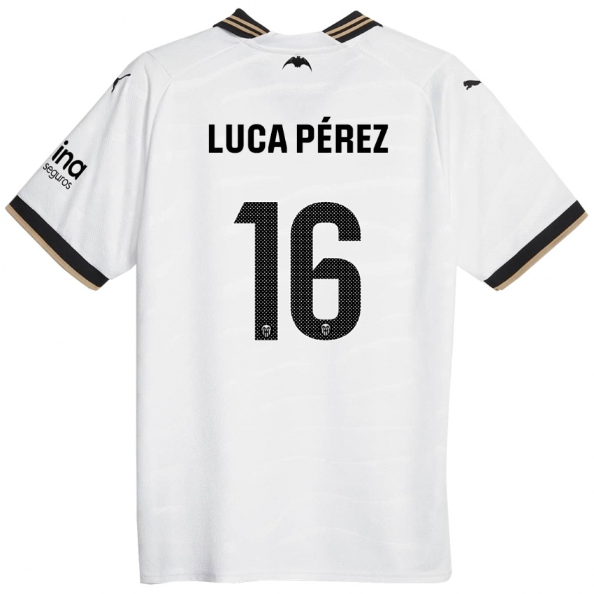 Damen Simón Luca Pérez #16 Weiß Heimtrikot Trikot 2023/24 T-Shirt