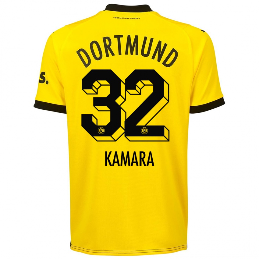 Damen Abdoulaye Kamara #32 Gelb Heimtrikot Trikot 2023/24 T-Shirt