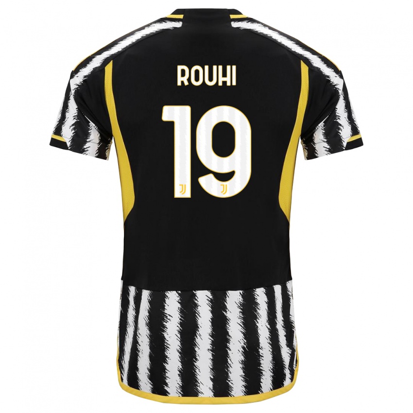 Damen Jonas Rouhi #19 Schwarz-Weiss Heimtrikot Trikot 2023/24 T-Shirt