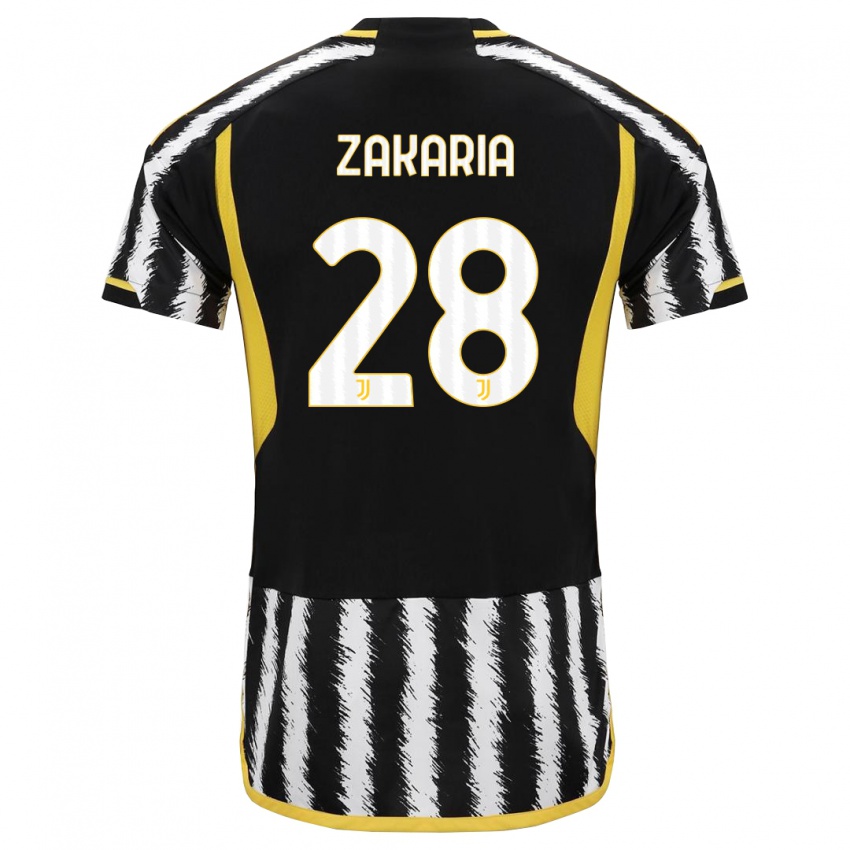 Damen Denis Zakaria #28 Schwarz-Weiss Heimtrikot Trikot 2023/24 T-Shirt