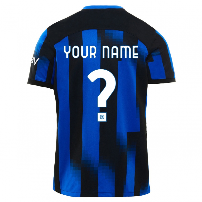Damen Ihren Namen #0 Schwarz Blau Heimtrikot Trikot 2023/24 T-Shirt