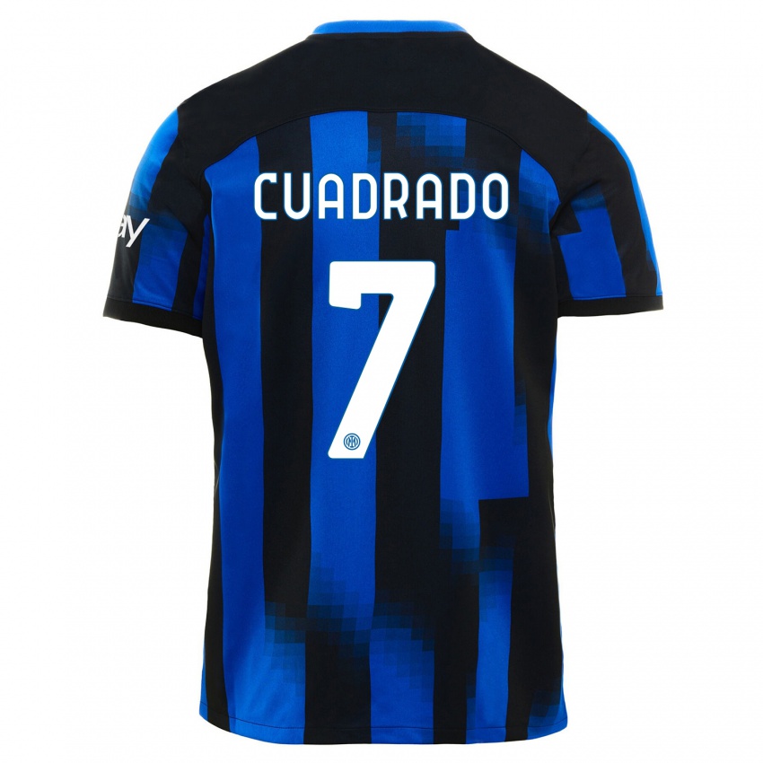 Damen Juan Cuadrado #7 Schwarz Blau Heimtrikot Trikot 2023/24 T-Shirt