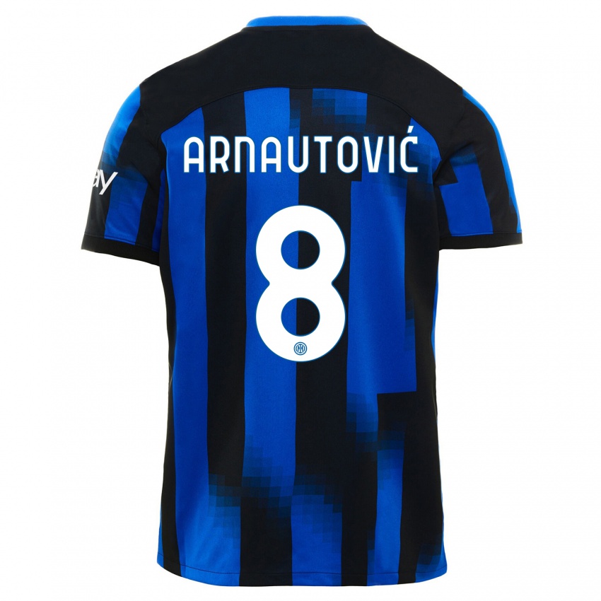 Damen Marko Arnautovic #8 Schwarz Blau Heimtrikot Trikot 2023/24 T-Shirt