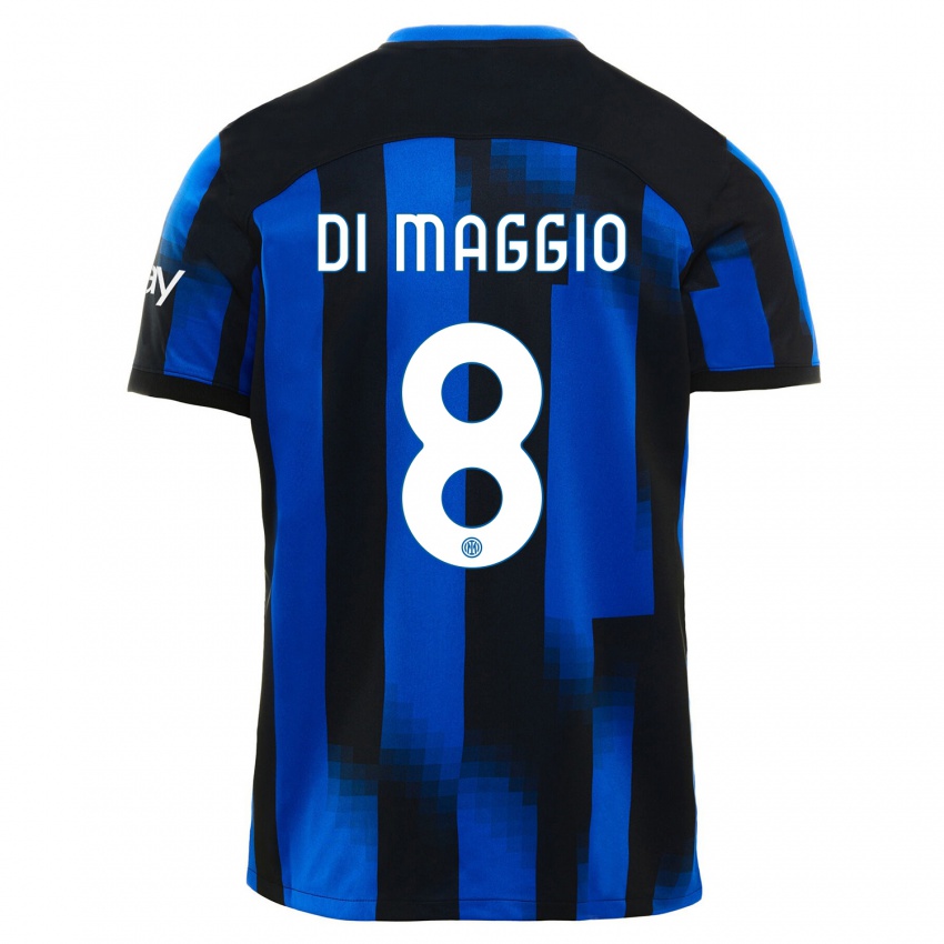 Damen Luca Di Maggio #8 Schwarz Blau Heimtrikot Trikot 2023/24 T-Shirt
