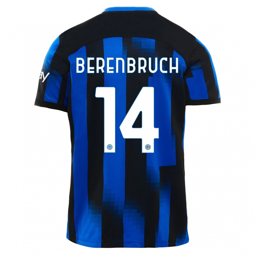 Damen Thomas Berenbruch #14 Schwarz Blau Heimtrikot Trikot 2023/24 T-Shirt