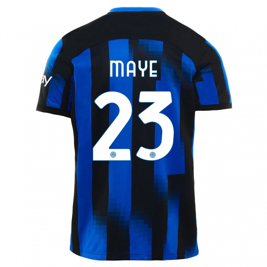 Damen Yvan Maye #23 Schwarz Blau Heimtrikot Trikot 2023/24 T-Shirt