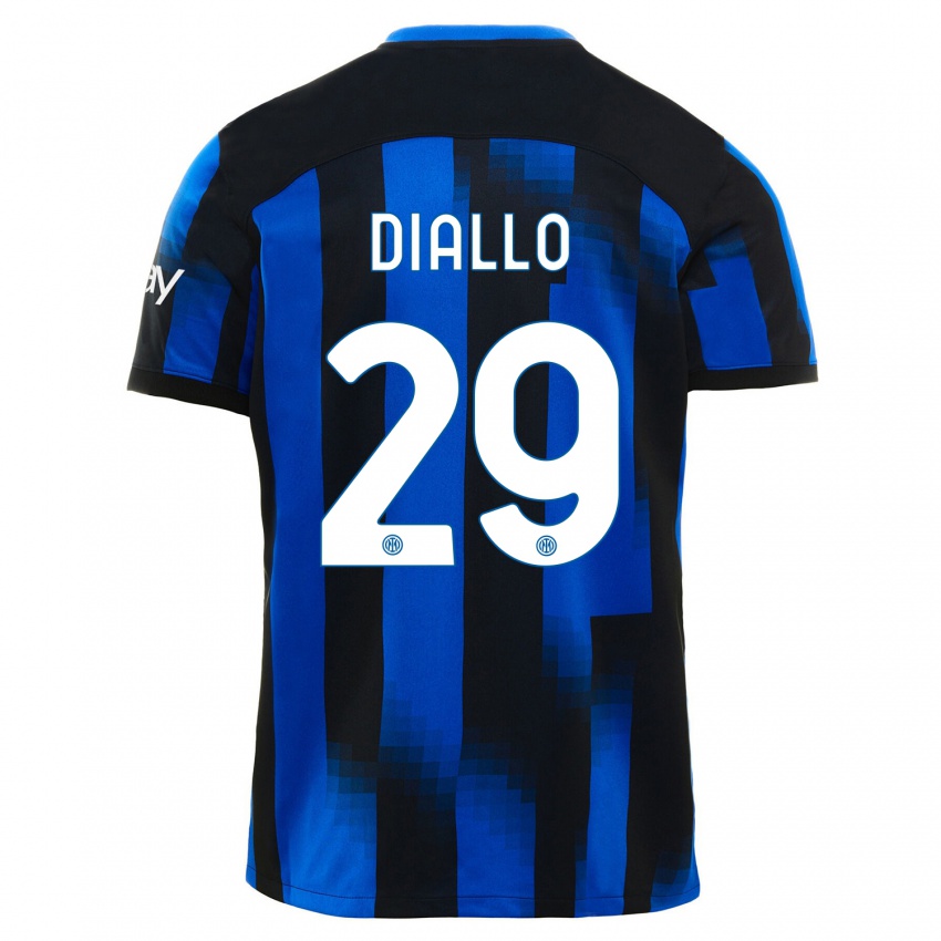 Damen Oumar Diallo #29 Schwarz Blau Heimtrikot Trikot 2023/24 T-Shirt