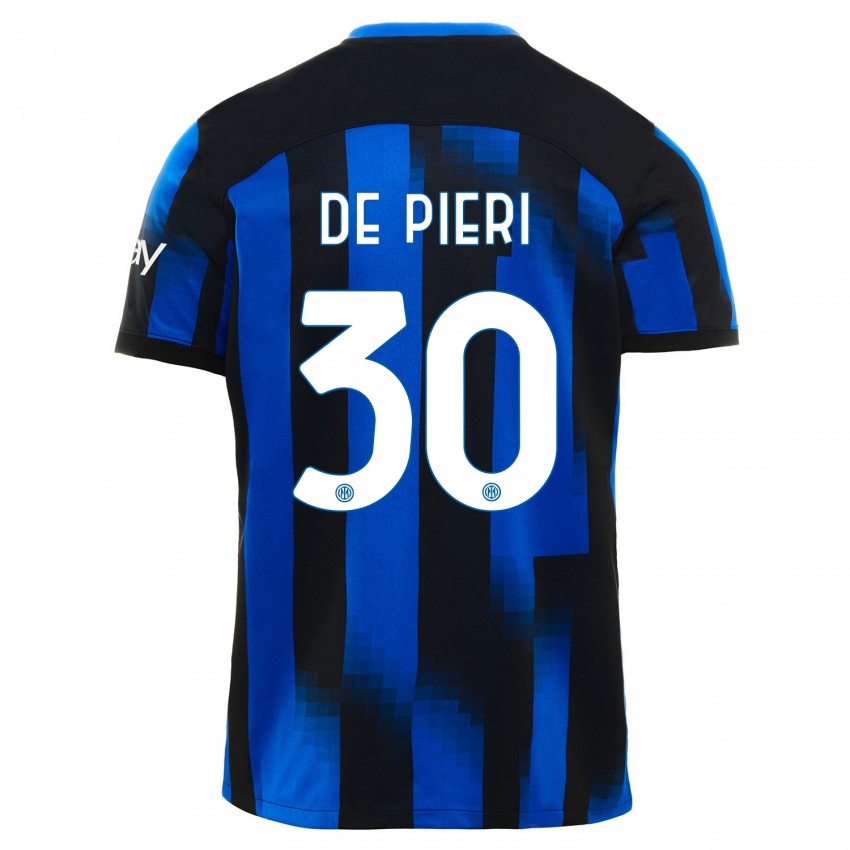 Damen Giacomo De Pieri #30 Schwarz Blau Heimtrikot Trikot 2023/24 T-Shirt
