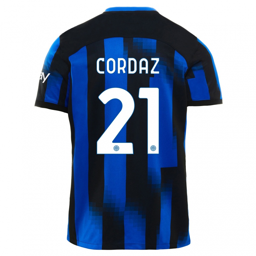 Damen Alex Cordaz #21 Schwarz Blau Heimtrikot Trikot 2023/24 T-Shirt