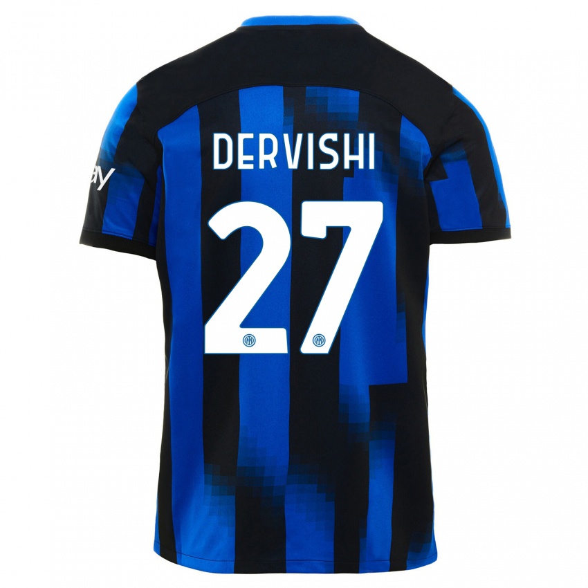 Damen Kristian Dervishi #27 Schwarz Blau Heimtrikot Trikot 2023/24 T-Shirt