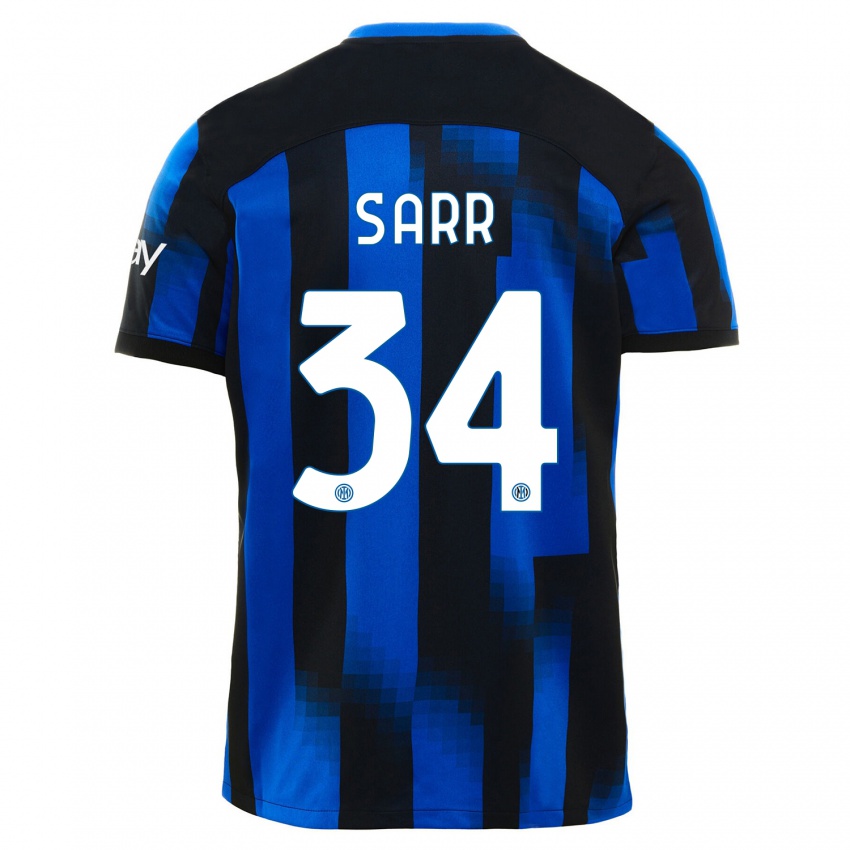 Damen Amadou Sarr #34 Schwarz Blau Heimtrikot Trikot 2023/24 T-Shirt