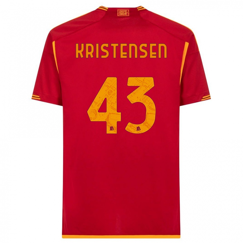 Damen Rasmus Kristensen #43 Rot Heimtrikot Trikot 2023/24 T-Shirt