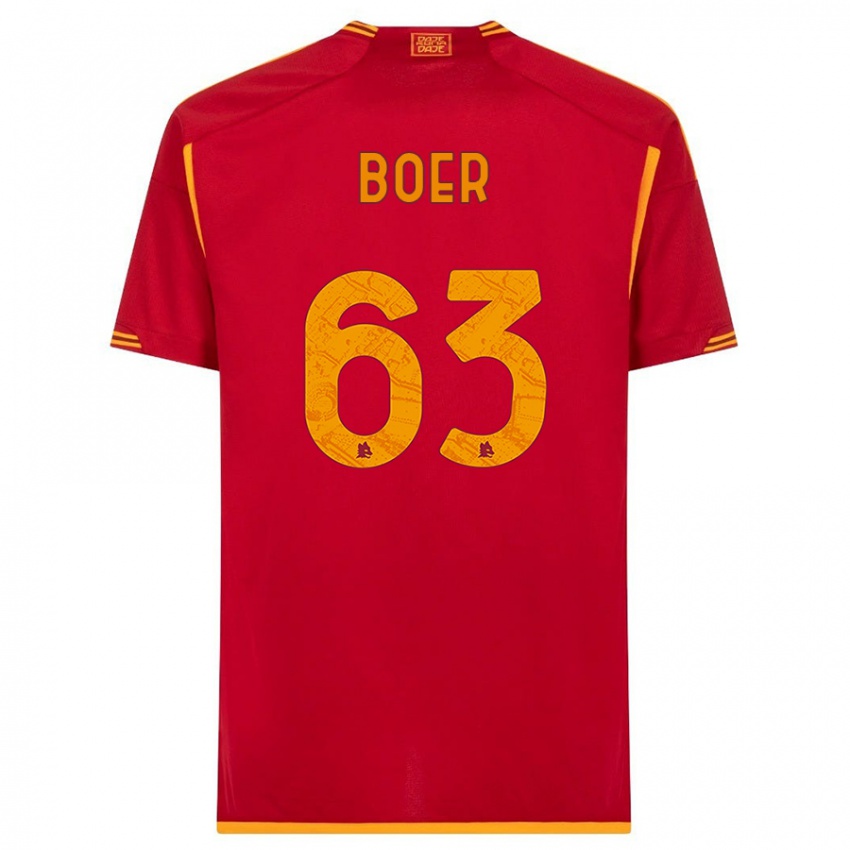 Damen Pietro Boer #63 Rot Heimtrikot Trikot 2023/24 T-Shirt