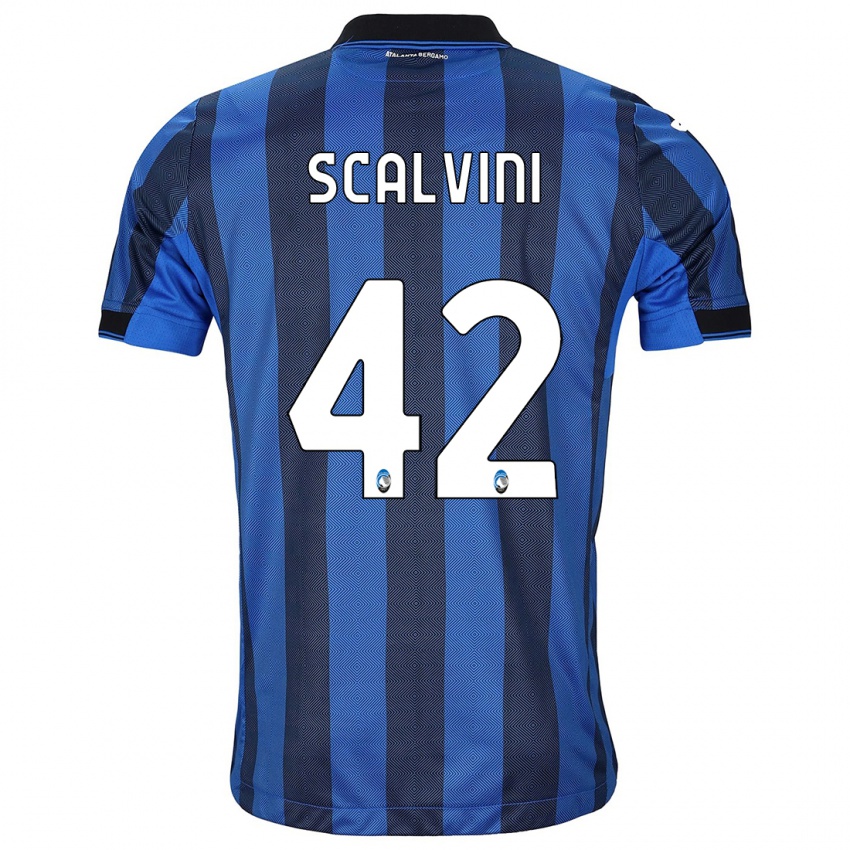 Damen Giorgio Scalvini #42 Schwarz Blau Heimtrikot Trikot 2023/24 T-Shirt