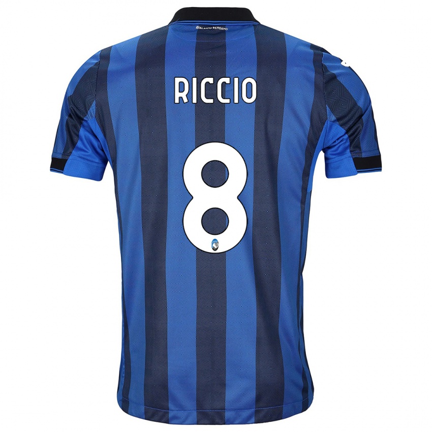 Damen Lorenzo Riccio #8 Schwarz Blau Heimtrikot Trikot 2023/24 T-Shirt