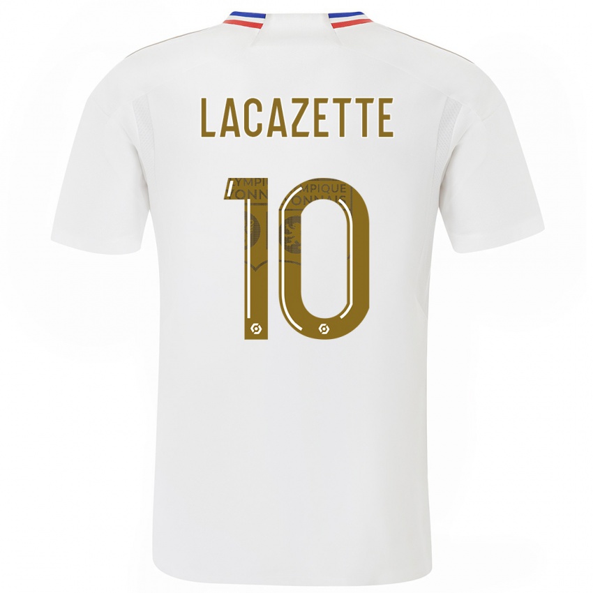 Damen Alexandre Lacazette #10 Weiß Heimtrikot Trikot 2023/24 T-Shirt