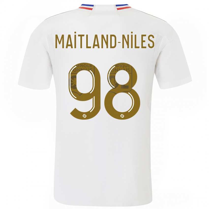 Damen Ainsley Maitland-Niles #98 Weiß Heimtrikot Trikot 2023/24 T-Shirt